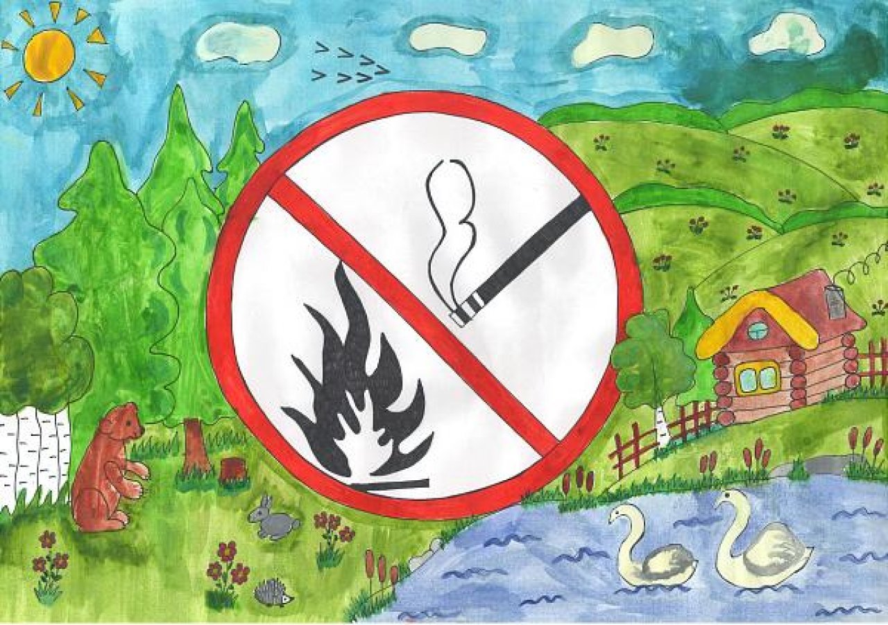Рисунок на тему защита леса от мусора