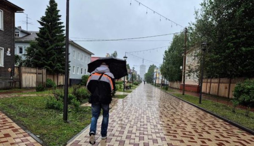В Архангельске сегодня пасмурно, дождь