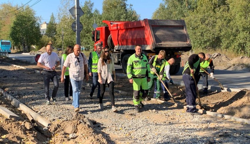 В Северодвинске дорожные работы на улице Первомайской будут завершены в конце сентября