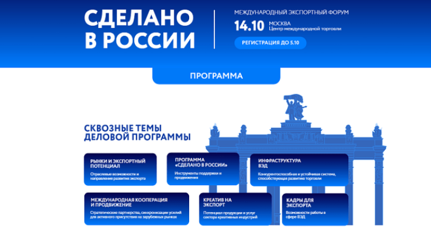 Анализ рынков и развитие экспорта: опубликована деловая программа Международного форума «Сделано в России»