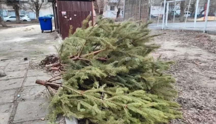 В Архангельске начали уборку новогодних украшений