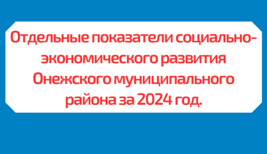 Отдельные показатели социально-экономического развития Онежского муниципального района за 2024 год.