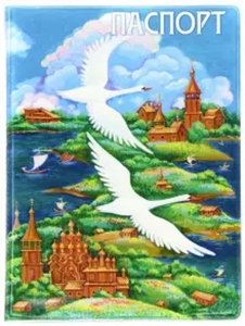 Обложка для паспорта Русский север с гусями